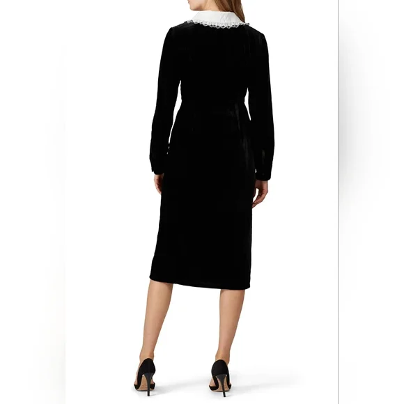 Sweet Baby Jamie Black Collared Velvet Dress Size XL Jamie Mizrahi - Picture 14 of 16